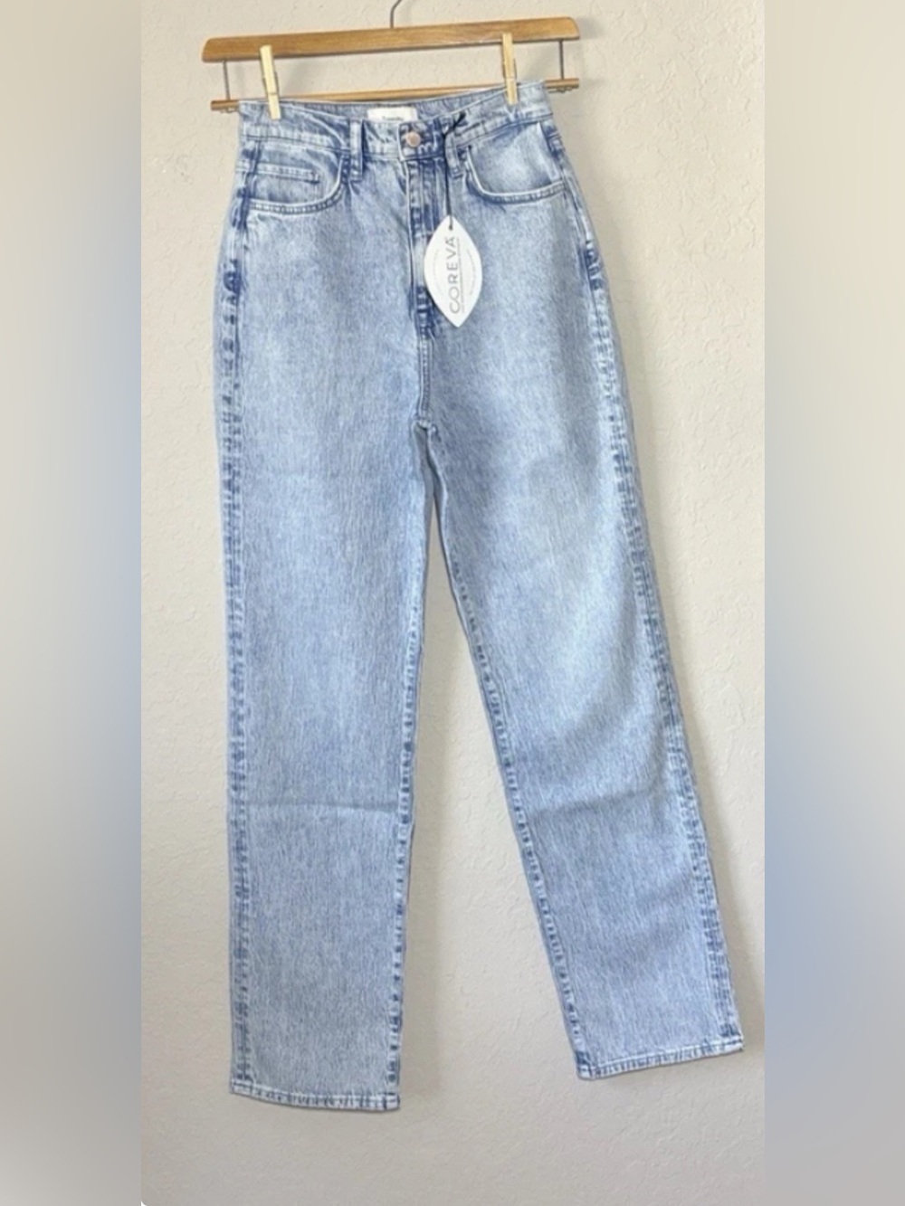 Triarchy Ms. Triarchy High Rise Straight legs Light blue Jeans - 27 Coreva NWT - Picture 3 of 12